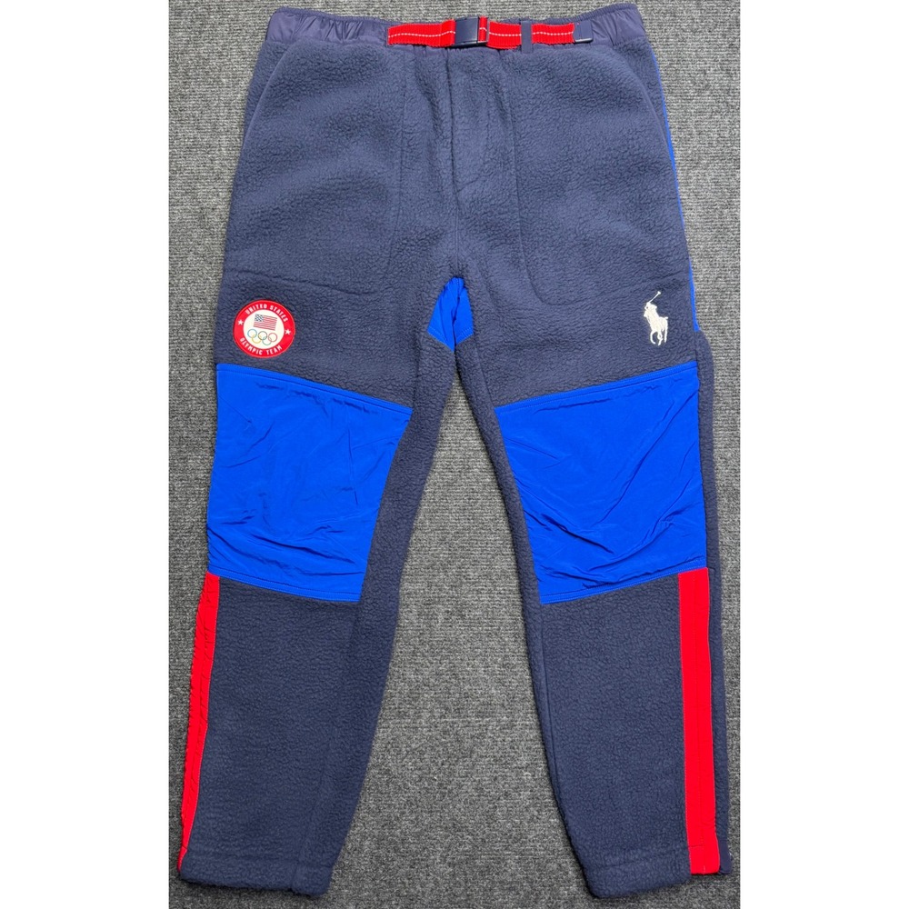 Polo Ralph Lauren Team USA 2022 Olympic Fleece Pants Mens Medium Navy Blue USA